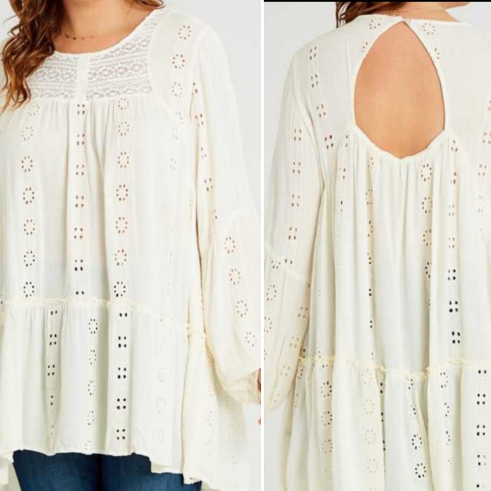 Altar'd State white flowy boho blouse. XS